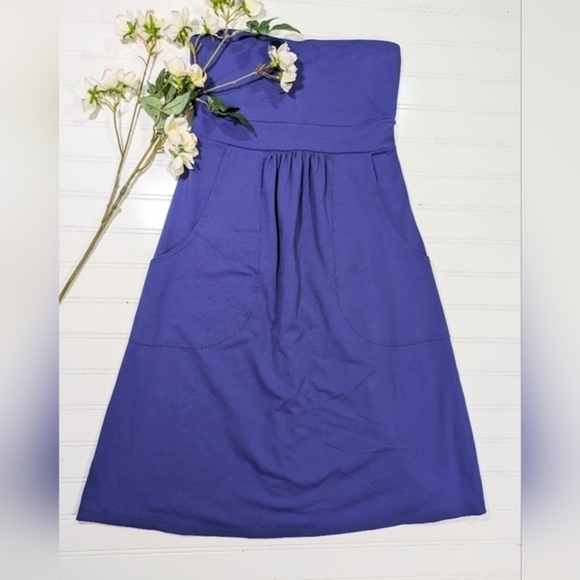 Susana Monaco Purple Thick Knot Strapless Dress Front Pockets - Picture 1 of 4